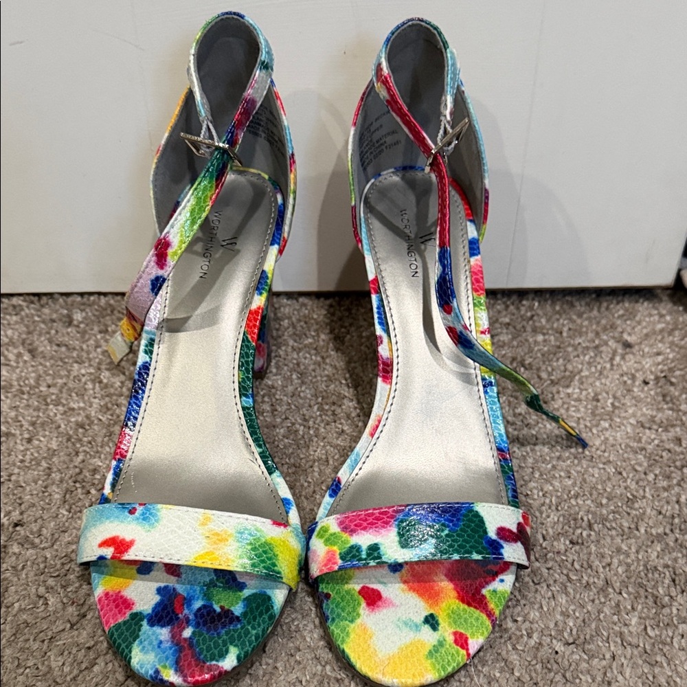 Worthington Colorful Floral Heels